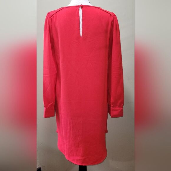 J.Crew size 6 red Long-Sleeve Shift Dress in Everyday Crepe MSRP $118. - Picture 7 of 7